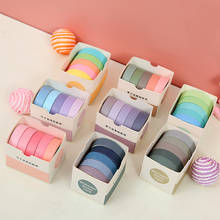 5Pcs/Set Masking Tape Cute Grid Stripe Washi Tape Solid Color  Decorative Adhesive Tape Sticker Scrapbooking Planner Stationery 2024 - buy cheap