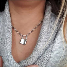 Punk Lock Pendant Necklaces Simple Gold/Silver Color Necklace Link Chains Trendy Neckless Jewelry Gift For Women Girls 2024 - buy cheap