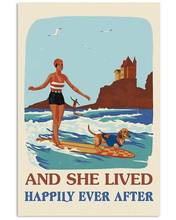 Жестяной плакат в стиле ретро «она жила счастливая серфинг девушка такса» Художественный декор домашняя металлическая настенная панель 8x12 дюймов 2024 - купить недорого