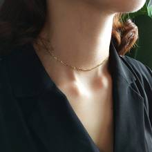 Silvology 925 prata esterlina criativo plana corrente gargantilha colar para mulher elegante minimalista colar para mulher jóias de escritório 2024 - compre barato