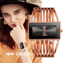 Luxury Women's Watch Dress Watch Rose Gold Bracelet Women Clock Square Dial Female Time Saati Wristwatch Zegarek Damski 2024 - buy cheap