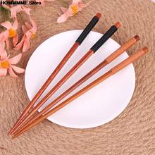 1pair Reusable Japanese Natural Chestnut Wood Chopsticks Set Value Gift Sushi Chinese food Tie line 2024 - buy cheap