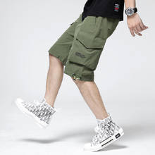 Verão novo calções de treino casual masculino bolso macacões techwear carga calças bermuda shorts homens oversize 5xl 2024 - compre barato
