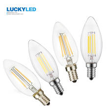 LUCKYLED Retro C35 E14 Led Candle Bulb 2w 4w 6w 220v 240V Led Lamp Vintage Filament Light Bulb for Chandelier Lighting 2024 - buy cheap