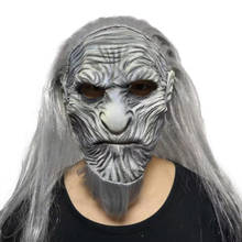 Máscara de látex de pelo largo para adultos, mascarilla de látex con cabeza de rey para Halloween, espectáculo de Festival, Cosplay 2024 - compra barato