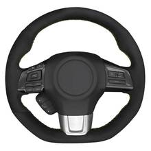 Car Steering Wheel Cover DIY Hand-stitched Black Suede For Subaru WRX (STI) 2015 2016 2017 2018 2019 Levorg 2015-2019 2024 - buy cheap