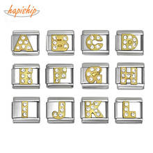 Hapiship 9mm Width Original Daisy Letter A B C D E F G H I J L Italian Charm Fit Bracelet Stainless Steel Jewelry Making DJ41 2024 - buy cheap