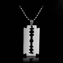 Silver Color Razor Blades Necklace Metal Blade Pendant Necklaces Creative Men Jewelry Gift 2024 - buy cheap