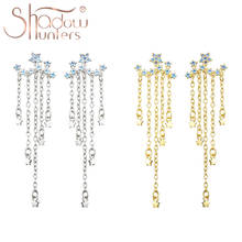 SHADOWHUNTERS-Pendientes de plata de ley 925 con estrellas colgantes, joyería de lujo con borlas, para mujeres 2024 - compra barato