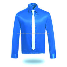 Mj michael jackson roupa de fantasia, camisa clássica em vermelho e azul com gravata para cosplay de festa #03fzgsd03 2024 - compre barato