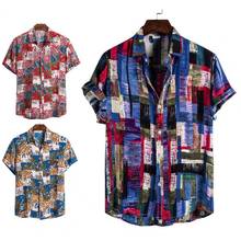 2021 Fashion Mens Short Sleeve Hawaiian Shirt Printing Turn-down Fast drying Plus Size Summer Casual Floral Beach Shirts For Men 2024 - buy cheap