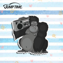 Jump Time 13cm x 13cm Gorilla Stereo DJ Music Car Sticker Personality Car Styling Vinyl Animal Decal Waterproof DIY Accessories 2024 - buy cheap