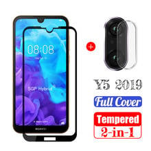 2-in-1 full cover Tempered Glas For Huawei Y5 2019 Screen Protector For huawei Y5 2019 AMN-LX y 5 2019 camera Protective Glass 2024 - buy cheap