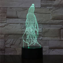 Lâmpada de led criativa de ginseng 3d, led acrílico em 7 cores que muda de cor, lâmpada de mesa criativa usb, luzes de quarto, decoração de casa, presente para crianças 2024 - compre barato
