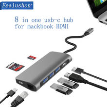 USB-C док-станция для ноутбука USB3.0 HDMI VGA RJ45 PD USB концентратор для Macbook Pro HP DELL поверхность Lenovo Samsung док-станция 2024 - купить недорого