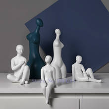 Escultura de personaje abstracto de cerámica creativa moderna, artesanía nórdica, adornos para el hogar, accesorios de decoración para habitaciones, figuritas 2024 - compra barato