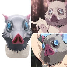 Japanese Anime Demon Slayer Kimetsu No Yaiba Cosplay Costume for Women Men Fancy Hashibira Inosuke Pig Emulsion Mask Headgear 2024 - buy cheap