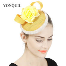 Sombrero de malla para mujer, accesorio para el cabello Formal, tocado, flor, boda, boda 2024 - compra barato