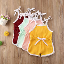 Novas roupas de verão de malha para bebê meninas, macacão body sem mangas, roupas de algodão 2024 - compre barato