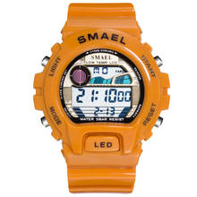 Люксовый бренд SMAEL мужские часы светодиодные цифровые наручные часы большой циферблат Мужские спортивные часы 50 м водонепроницаемые heren horloge reloj hombre 2024 - купить недорого