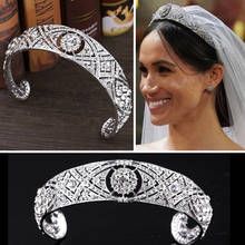 Corona nupcial de cristal y tiara de lujo para mujer, diadema de Princesa Real para desfile, boda, joyería vintage para el cabello 2024 - compra barato