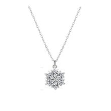 Exquisite Glitter Cubic Zirconia Snowflake Pendant Necklace Fashion Clavicle Chain Rose Gold Silver Ladies Necklace 2024 - buy cheap