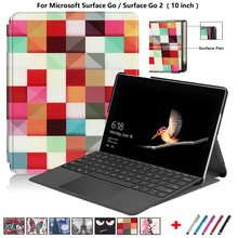 Funda For Microsoft Surface Go 2 10 inch Tablet Painted Shell PU Leather Coque For Surface Go Cover 10" + Pen 2024 - buy cheap