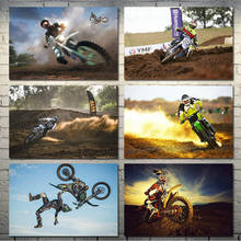 Motocross pôster de lona em seda para motocross, arte em pendrive, 13x20 24x36 embutidas, imagens para parede,-001 2024 - compre barato