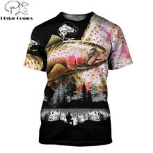 2021 Summer Hipster Men t-shirt Beautiful Trout Fishing 3D Printed Harajuku Short sleeve T shirt Unisex Casual tops TX0178 2024 - buy cheap