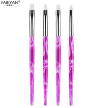 4Pcs Flat Builder Acrylic UV Gel Polish Extension Nail Art Pen Brushes Drawing Painting Tips Purple Spiral For Manicure DIY Tool 2024 - buy cheap