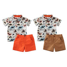 US Kids-ropa para bebé, Tops de manga corta de dinosaurio + Pantalones cortos, traje Formal 2024 - compra barato