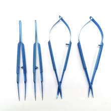 Pinça oftálmica de titânio, suporte para agulhas, tesoura, instrumentos cirúrgicos oftálmicos de 12.5cm 2024 - compre barato