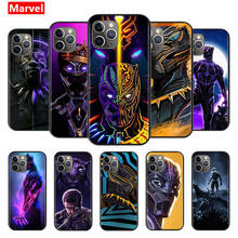 Funda de teléfono suave de los Vengadores de Marvel, Pantera Negra, superhéroe, para Apple iPhone 12, 11, XS Pro Max, Mini, XR, X, 8, 7, 6, 6S Plus, 5, SE, 2020 2024 - compra barato
