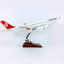 32cm simulation Boeing 777-300 big Turkey airlines airplane model toy aircraft diecast plastic With base alloy plane collectible 2024 - buy cheap