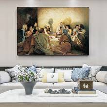 Da vinci-pintura a óleo em tela, artesanato religioso de jesus para decoração da sala de estar, com impressões e pintura na parede 2024 - compre barato