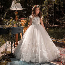 Lindo vestido de princesa personalizado, vestido de primeira comunhão com aplique para festa de aniversário, princesa 2024 - compre barato