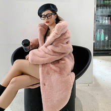 Winter Women High Quality Faux Marten Hair Fur Coat Luxury Long Fur Coat Loose Lapel OverCoat Thick Warm Plus Size Female Plush 2024 - buy cheap