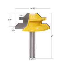 1Pc 45 Degree Lock Miter Router Bit 8Inch Shank Woodworking Tenon Milling Cutter Tool Drilling Milling For Wood Carbide Alloy 2024 - buy cheap