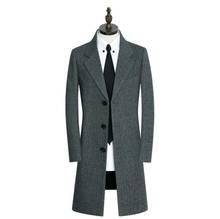 Grey casual woolen coat men trench coats single-breasted long sleeves overcoat mens cashmere coat casaco masculino england 1000 2024 - buy cheap