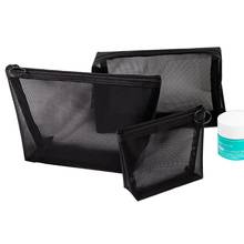Nylon Mesh Toiletry Bag Wash Kit Travel Cosmetic Bags Women Transparent Zipper Bag Makeup Case Lipstick Storage Organizer Pouch 2024 - buy cheap