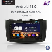 Reproductor multimedia con pantalla de 7 "y navegación GPS para SUZUKI, autorradio 2 din con Android 11,0, procesador 8 Core, 4GB de RAM, DSP, PX6, RDS, Bluetooth 5,0, para SUZUKI SWIFT 2011-2015 2024 - compra barato