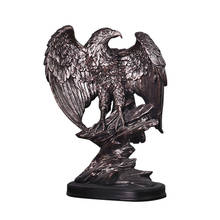 Vintage escultura animal antigo águia de prata asas propagação escultura decoração para casa estatuetas resina artesanato decoração artware 2024 - compre barato