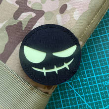 Evil Smile Nylon Patch Luminous Black Round For Clothing Stickers Halloween Backpack Hat Decoration Reflective Badge Hook/Loop 2024 - buy cheap