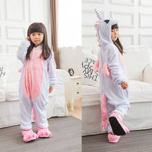 Novo unicórnio pijamas onesie meninas kugurumi panda inverno flanela pijama kigurumi crianças nightie ponto unicornio sleepwear macacão 2024 - compre barato
