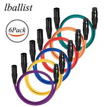 Lballist-Cable XLR macho a hembra, 3 pines OFC de cobre, doble blindaje (lámina + trenzado interior) para amplificador de mezclador de micrófono, luz de escenario, paquete de 6 2024 - compra barato