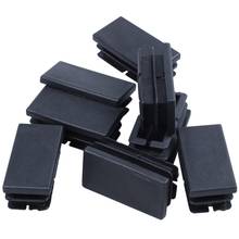 8 peças tampas de extremidade retangulares de plástico preto inserções 20mm x 40mm 2024 - compre barato