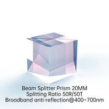 Beam Splitter Prism Optical Dichroic Prism Light Separation K9 Cube Beam Splitter Prism 20MM Split Ratio 50R/50T Cube Dichroic 2024 - buy cheap