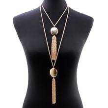 Bib Multi Layers Chunky Chain Tassel Pendant Long Necklace for Women Design Florate Brand Metal Alloy Statement Necklace Jewelry 2024 - buy cheap