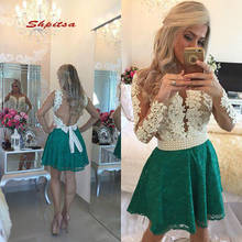 Sexy Long Sleeve Lace Short Cocktail Dresses Party Homecoming Graduation Women Prom Plus Size Coctail Mini Semi Dresses 2024 - buy cheap