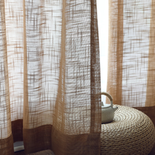 Cortinas de cáñamo semiopacas para sala de estar y dormitorio, telas modernas de hilo de lino nórdico chino de Color puro, algodón y lino 2024 - compra barato